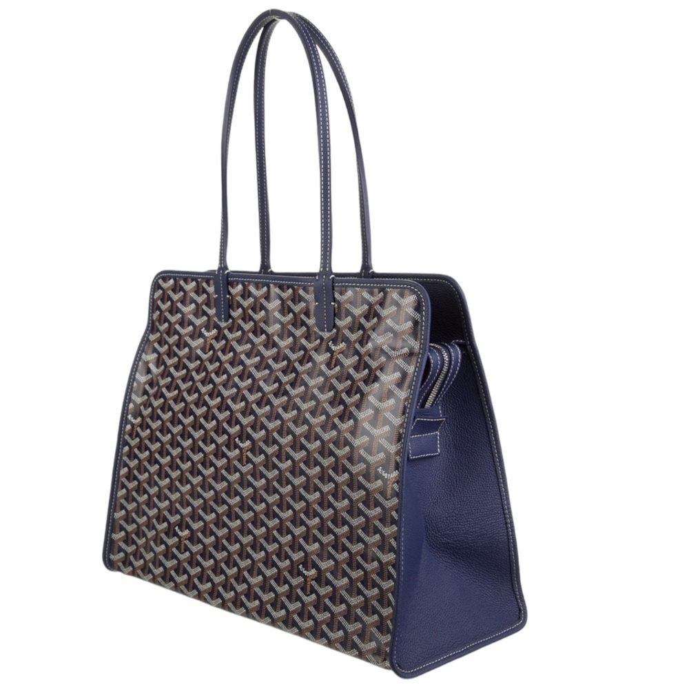 GOYARD Hardy PM Goyardine Canvas and Leather Shoulder Tote Bag - Navy  NWT!